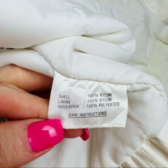 Vintage 80s Ossi Skiwear Snow White Nylon Ski Jacket Insulated Small - Picture 13 of 16